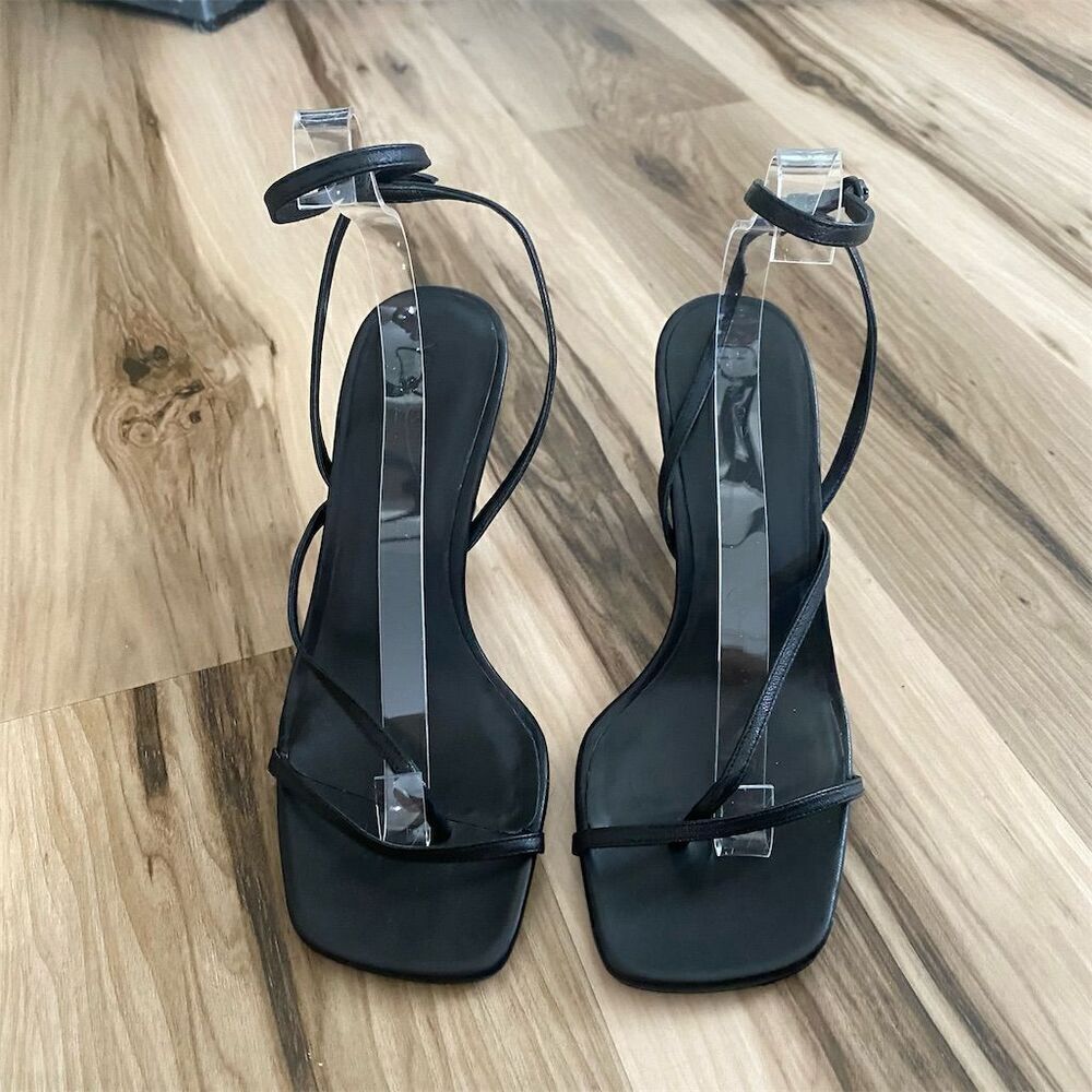 Vince Women's Black Strappy Block Heel Sandals Size 9M Casual